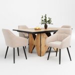 Table de cuisine en bois moderne table de bistrotable  manger pour 4 - 6 places salon cuisine caf brun ...