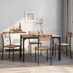 Table de cuisine avec chaises table  manger avec 4 chaises pour balcon salle  manger et salon marron ...
