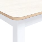 Table cuisine cloud blanc table � manger - design �l�gant - blanc et marron 114x71x75 cm - bois dh�v�a ...