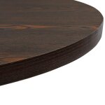 Table cuisine cloud brun table bistrot / bar - 1 / 2 personnes - mdf et acier rond 80 x 75 cm fr�ne fonc� ...