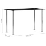 Table cuisine cloud noir table � manger - design �l�gant - noir 120x60x75 cm - verre tremp� tt341