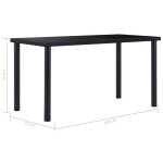 Table cuisine cloud noir table � manger - design �l�gant - noir 140x70x75 cm - verre tremp� tt342