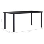 Table cuisine cloud noir table � manger - design �l�gant - noir 160x80x75 cm - verre tremp� tt343