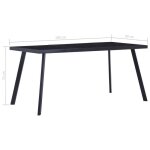 Table cuisine cloud noir table � manger - design �l�gant - noir 180x90x75 cm - verre tremp� tt354