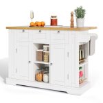 Table de cuisine mobile 132 cmplan de travail rabattabletiroir tagre  pices porte - serviettes 5 ...