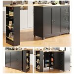 Table cuisine pivotante  360 table de bar avec rangementplan de travail cuisine3 tiroirs et tagrepour ...