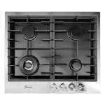 Table de cuisson  gaz - gurari - tx 604 vtgl - 60 cm - 4 brleurs - inox / noir