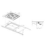Table de cuisson gaz - haier - 33802986 - verre tremp - 5 feux - brleur double couronne