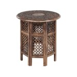 Table dappoint en bois de manguier sombre kumali