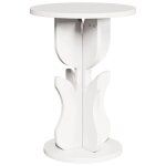 Table dappoint en bois massif - vidaxl - rond - 39. 5x39. 5x53. 5 cm - blanc - bois de pin - rustique ...