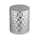 Table dappoint bout de canap� table de chevet acier �maill� chrom� �33 x h 41cm