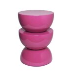 Table dappoint. bout de canap�. table de chevet en m�tal effet glossy rose coumba. �32 x h 46. 5cm