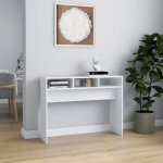 Table dappoint console vidaxl blanc 105x30x80 cm bois dingnierie t156