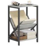 Table dappoint �troite - homcom - avec rangement � 3 niveaux porte - revues en v - cadre en acier - 40 ...