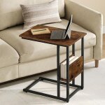 Table dappoint en forme de c - woltu bout de canapé - bois et métal - marron rustique w0att0922 Table dappoint en forme de c - woltu bout de canapé - bois et métal - marron rustique w0att0922