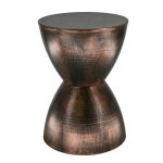 Table dappoint en m�tal couleur bronze effet vieilli 45x32x32cm bout de canap� tabouret design �pur� ...