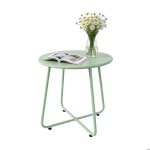 Table dappoint relaxdays m�tal h 46 x � 44 cm r�sistante aux intemp�ries int�rieur / ext�rieur balcon ...