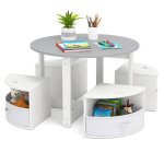 Table denfant avec chaises - dreamade - 4 tabourets et 4 boîtes en tissu - table de dessin en bois - ... Table denfant avec chaises - dreamade - 4 tabourets et 4 boîtes en tissu - table de dessin en bois - ...