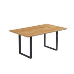 Table  manger carre extensible home deluxe avencia avec pied en u - 160 - 200 x 100 cm chne clair