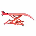Table elevatrice moto universel acier rouge plateau 180x60 cm hauteur mini 21 cm - hauteur maxi 71 cm ...