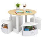 Table denfant avec chaises - dreamade - 4 tabourets et 4 boîtes en tissu - table de dessin en bois - ... Table denfant avec chaises - dreamade - 4 tabourets et 4 boîtes en tissu - table de dessin en bois - ...