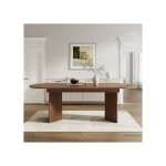 Table extensible 160 - 200x90cm plateau 3cm noyer coins arrondis design moderne 4 - 6 6 - 8 personnes ...