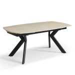 Table extensible 180 � 260 cm ovale c�ramique effet travertin - kite meubletmoi