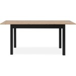 Table extensible coburg + 1 allonge 40cm - style industriel - ch�ne artisan / noir - 10 personnes - l ...