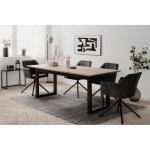 Table extensible denver 80c - 200 - 240 x 75 x 90 cm - chne artisan / anthracite - 1 exension de 40 ...