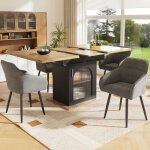 Table extensible - design - 140x80 cm - 6  8 personnes - rangement intgr - bois et noir