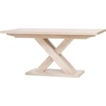 Table extensible mélaminé contemporaine pieds central en croix l 160 à 200 cm avant Table extensible mélaminé contemporaine pieds central en croix l 160 à 200 cm avant