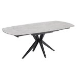 Table extensible ovale 130 � 190 cm en c�ramique gris b�ton - adele meubletmoi