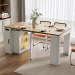 Table extensible plateau amovible chariot service multiprises buffet et bar pour cuisine salle � manger ...