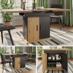 Table extensible salle a manger 4 � 6 personnes(110 - 140 x 80 x 75 cm) design r�tro pour la cuisine ...