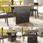 Table extensible salle a manger bois table de cuisine 4 à 6 personnes table carrée extensible avec 3 ... Table extensible salle a manger bois table de cuisine 4 à 6 personnes table carrée extensible avec 3 ...