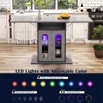 Table extensible salle a manger avec clairage led et couleur rglabletable carre extensible moderne ...