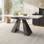 Table extensible salle a manger table extensible grand plateau travail table de cuisine 4 personnes mdf ...