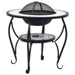 Table de foyer mosa�que 68 cm c�ramique bleu et blanc 02 0006020