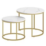 Tables gigognes - lot de 2 tables basses - design loft - surface r�sistante aux rayures - salon - imitation ...