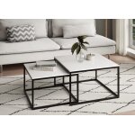 Tables gigognes style loft - lot de 2 tables basses carrées - tables de salon - structure métal noir ... Tables gigognes style loft - lot de 2 tables basses carrées - tables de salon - structure métal noir ...