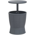 Table � glaci�re - outsunny - 3 en 1 - avec seau � glace plateau t�lescopique - pour bi�re vin jardin ...