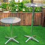 Table haute 4 pieds table ronde de bar en aluminium pliable Ø 60 cm - hauteur réglable 70 - 110 cm Table haute 4 pieds table ronde de bar en aluminium pliable Ø 60 cm - hauteur réglable 70 - 110 cm