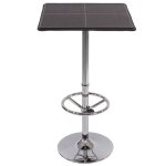 Table haute de bar - noir - 110 cm - repose - pied r�glable - m�tal chrom� - 2 places