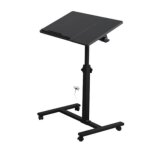Table haute mobile  4 roulettes - elancooh - rglable en hauteur - bureau dordinateur portable