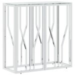 Table haute salon table console - solomon - 70x30x70 cm acier inoxydable et verre juillet4145252