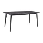 Table hexa ? rectangulaire 160 cm ? plateau c�ramique effet marbre anthracite ? pieds m�tal ? style moderne ...