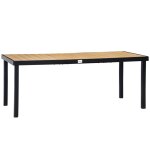 Table de jardin pour 8 personnes table � manger aluminium 190 x 90 x 74 cm facile dentretien plastique ...