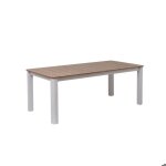 Table de jardin en aluminium blanc et effet bois ayden