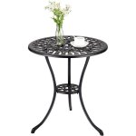 Table de jardin en aluminium - trou pour parasol - charge 70kg - cadre en m�tal - table pour patio terrasse ...