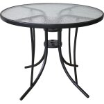 Table de jardin pour balcon terrasse table 90cm trou pour parasol